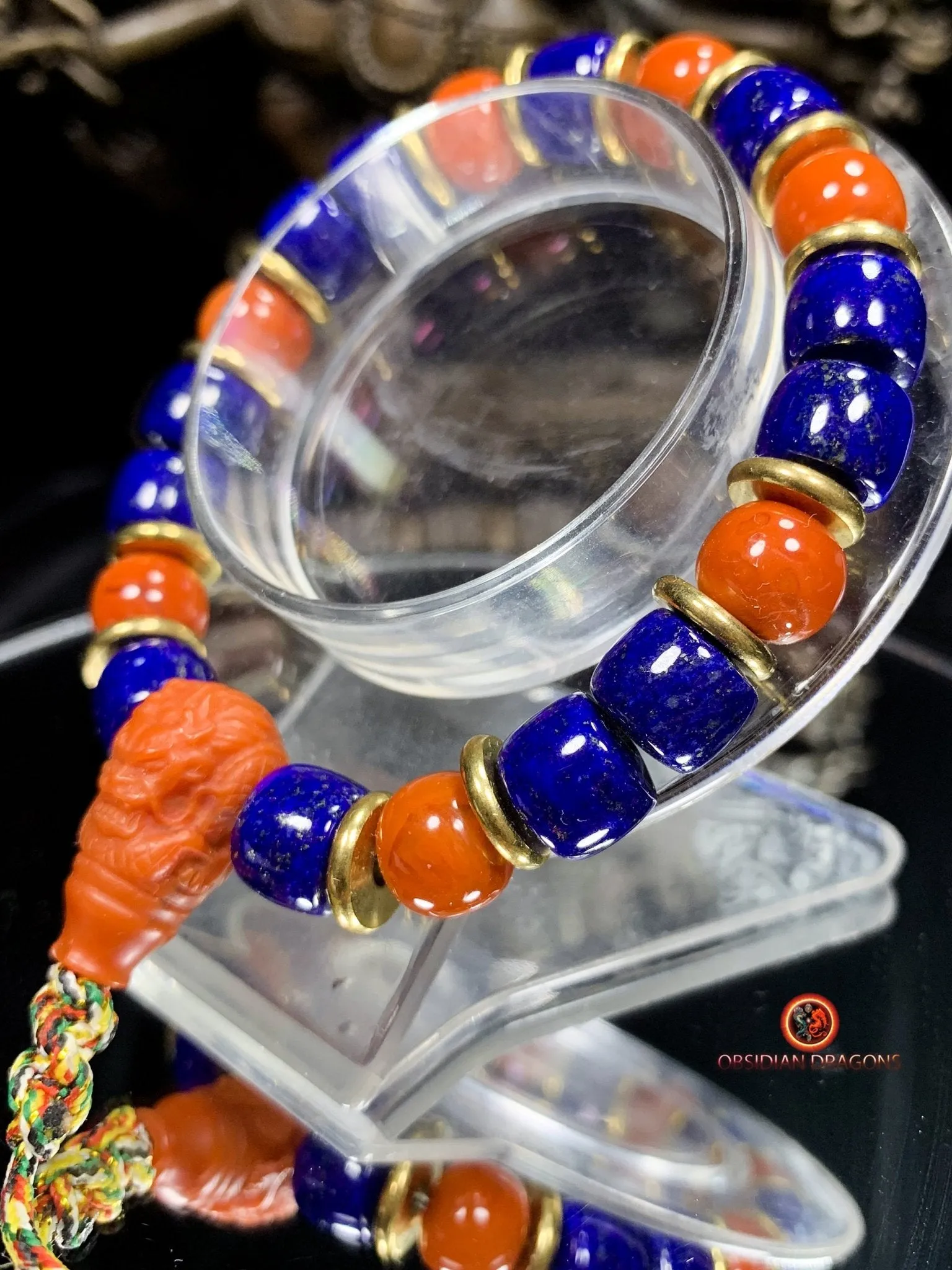 Bracelet dragon en lapis lazuli - agate Nan Hong - Énergie