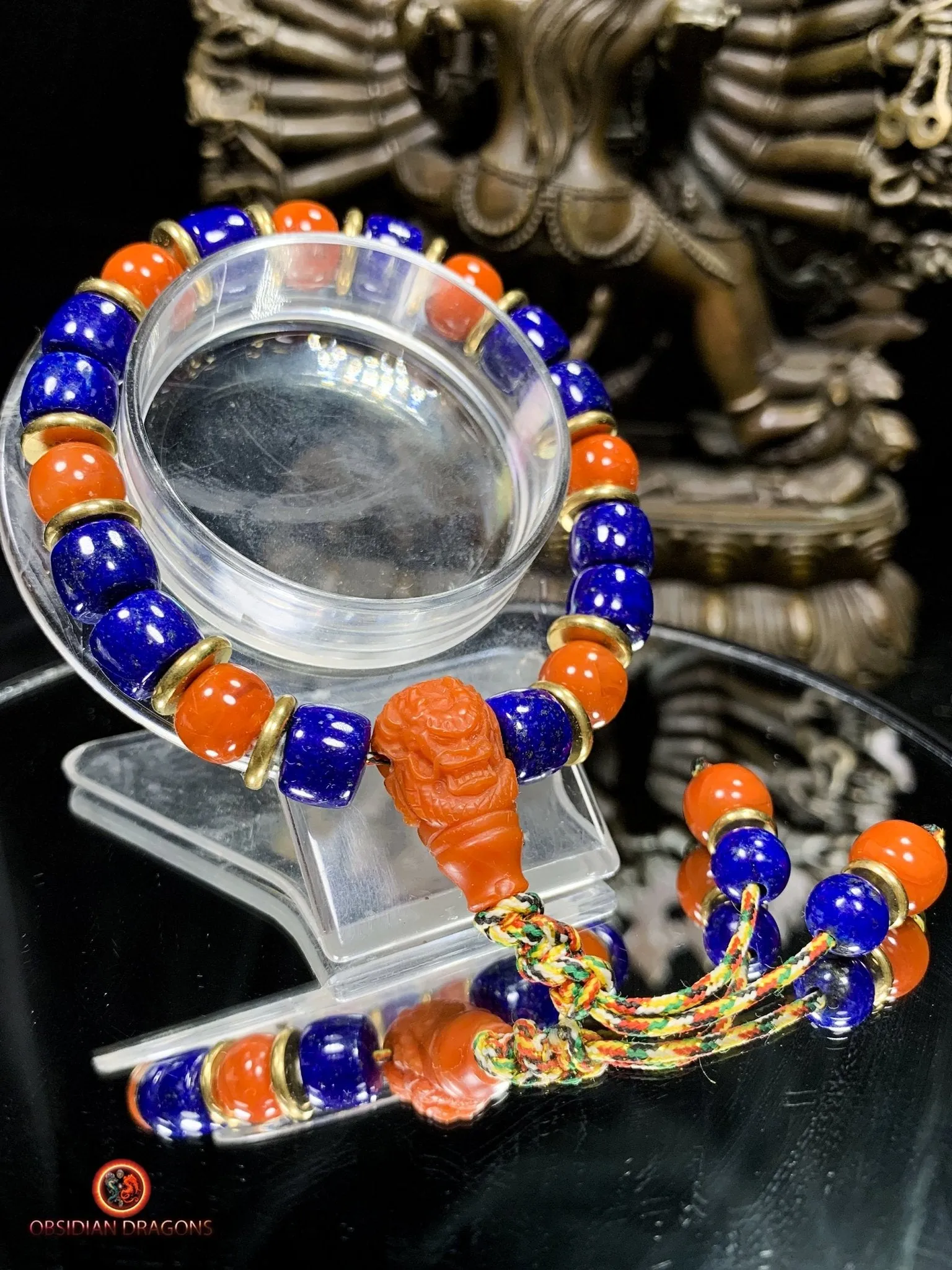 Bracelet dragon en lapis lazuli - agate Nan Hong - Énergie