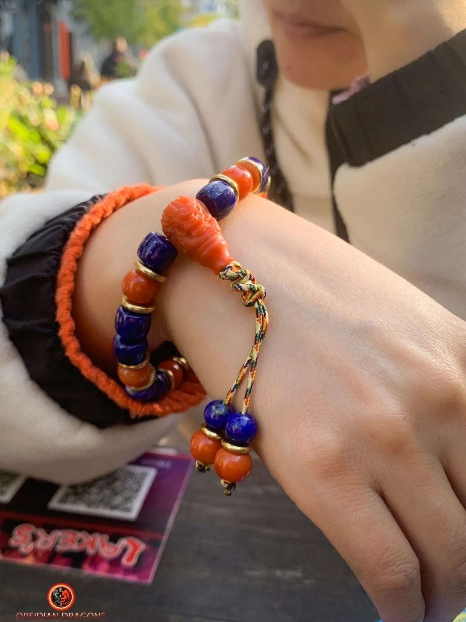 Bracelet dragon en lapis lazuli - agate Nan Hong - Énergie