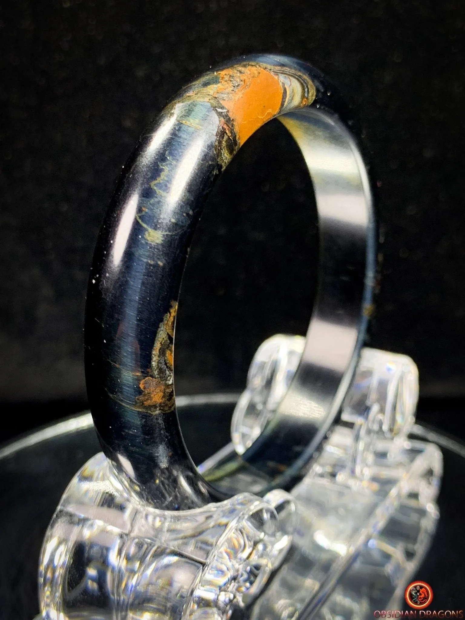 Bracelet Jonc en Œil de Faucon Naturel - Élégance et Brillance