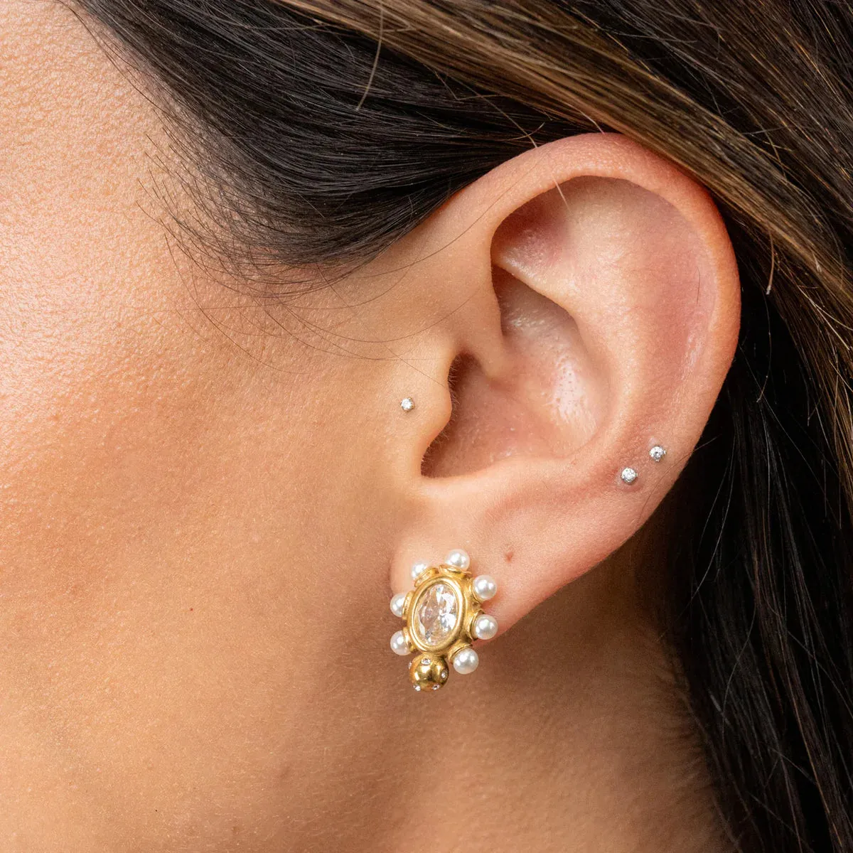 Bracha Cypress Pearl Studs