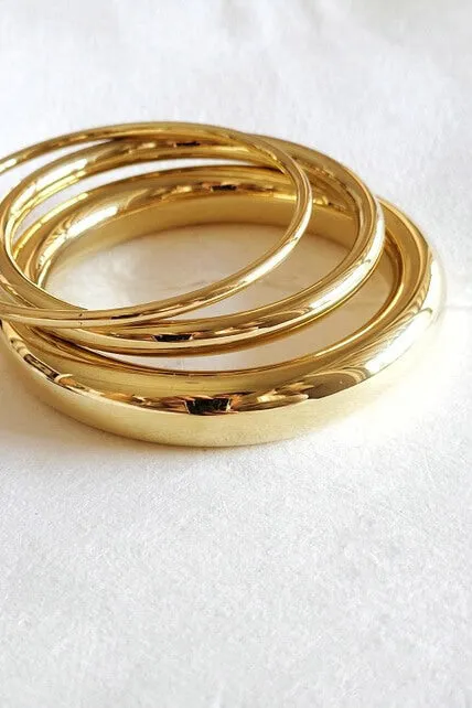 Brass Simple Simplicity Bangle Set