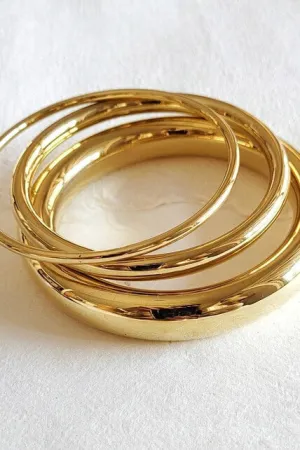 Brass Simple Simplicity Bangle Set