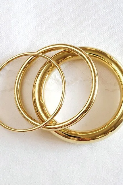 Brass Simple Simplicity Bangle Set