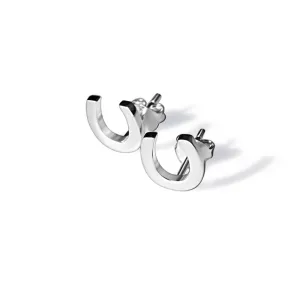 Breeze Silver Horseshoe Classic Earrings W/S