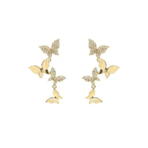 Butterfly Linear Drop Earrings Social Butterfly Long Earrings Bridesmaid Gift