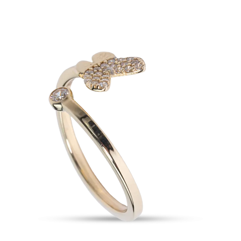 Butterfly Tail CZ Ring