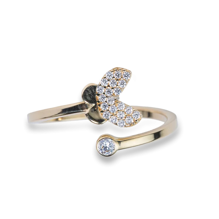 Butterfly Tail CZ Ring