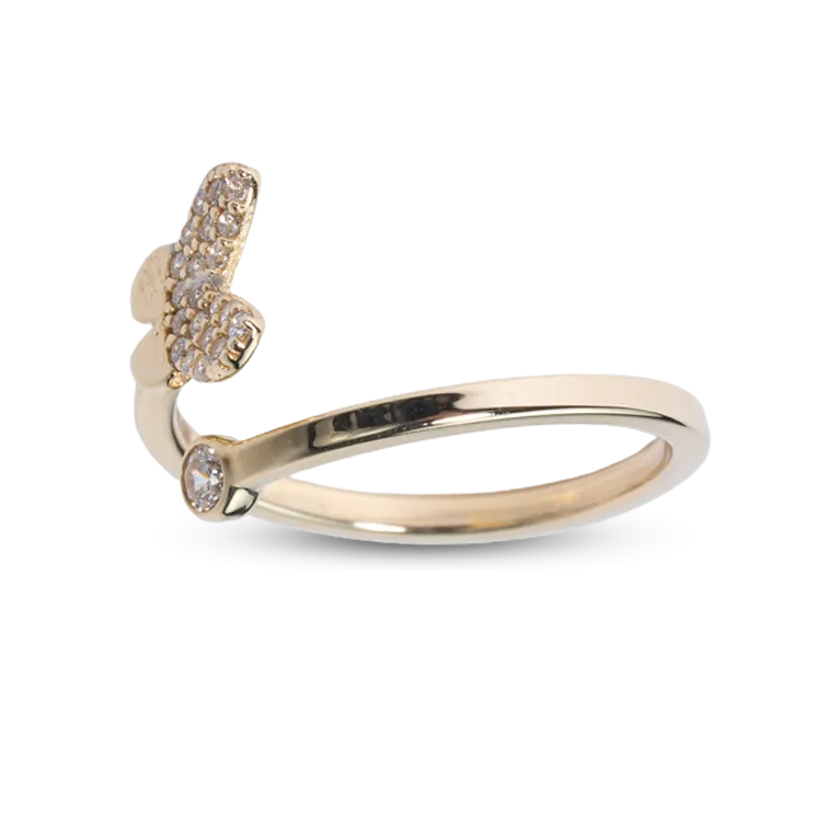 Butterfly Tail CZ Ring