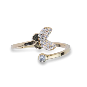 Butterfly Tail CZ Ring