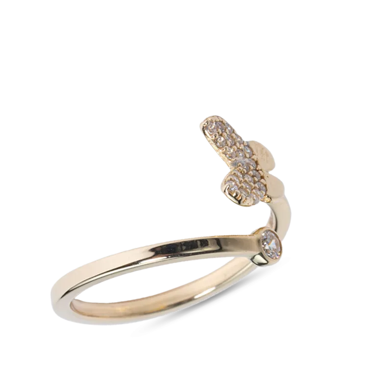 Butterfly Tail CZ Ring