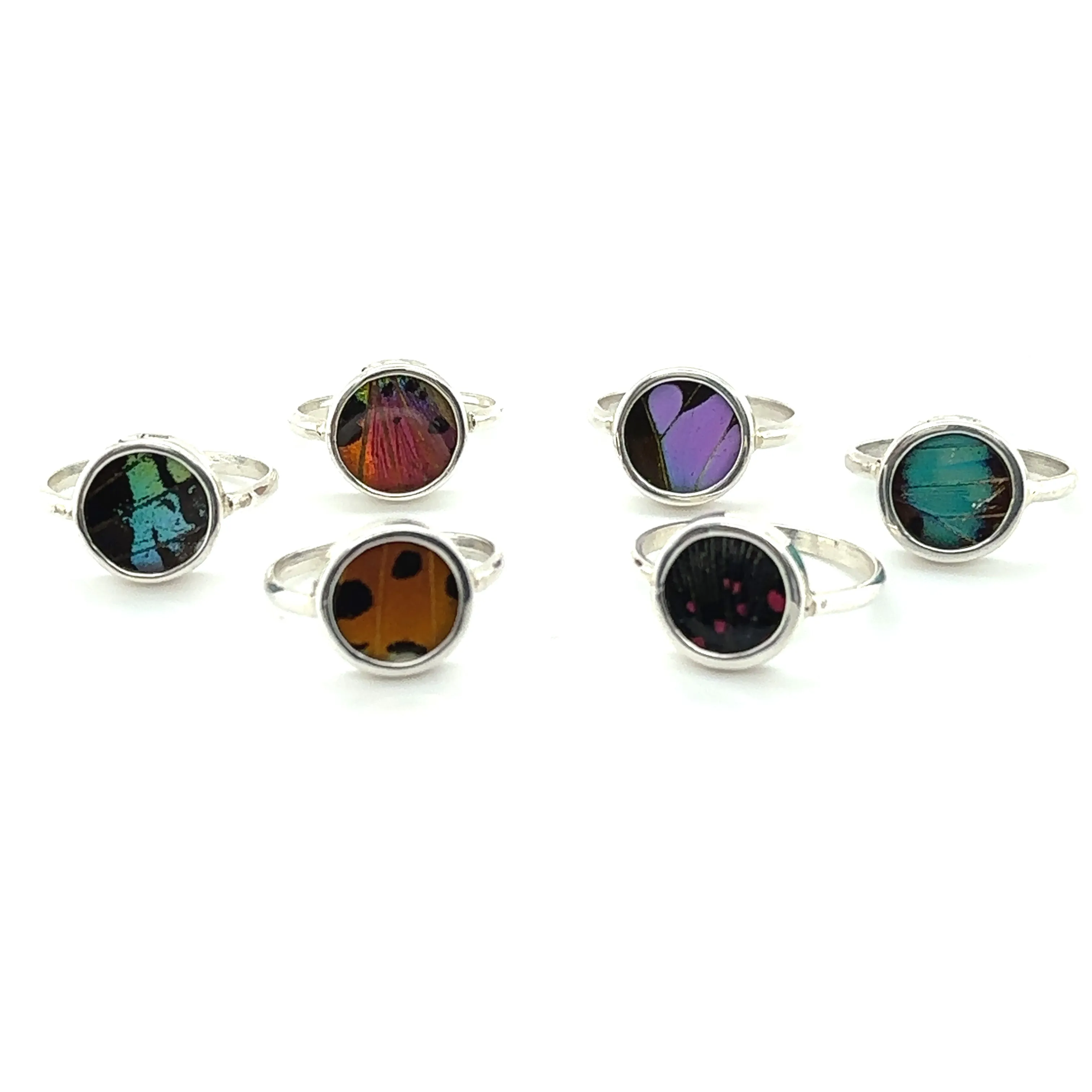Butterfly Wing Rings in Circle Shape