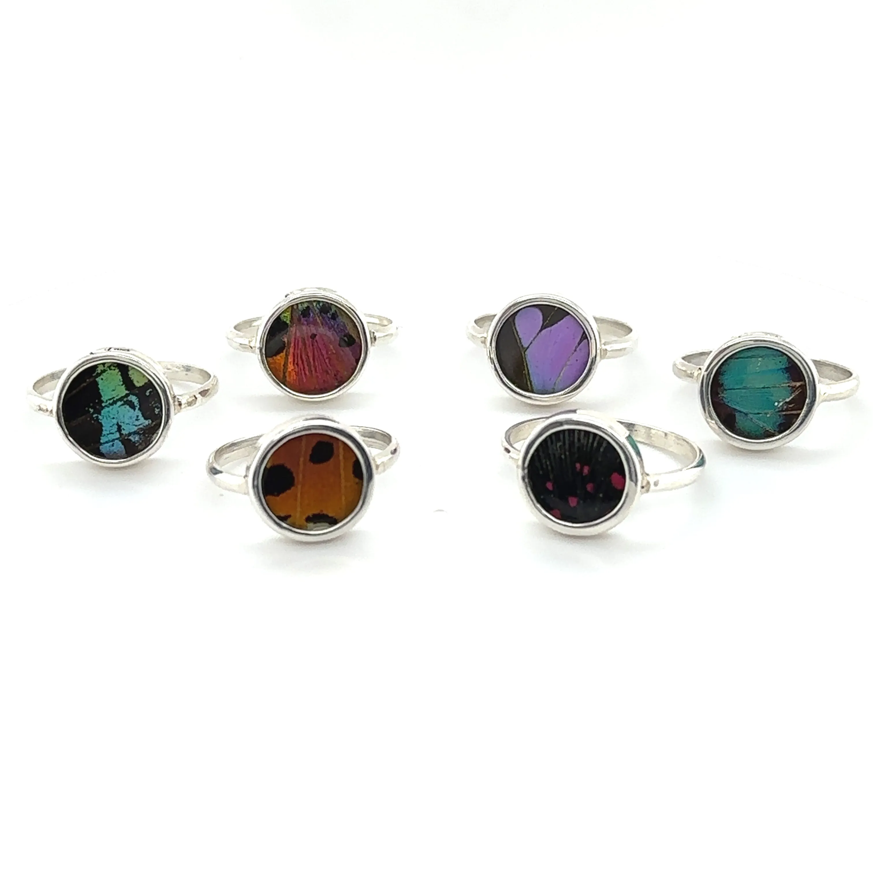 Butterfly Wing Rings in Circle Shape
