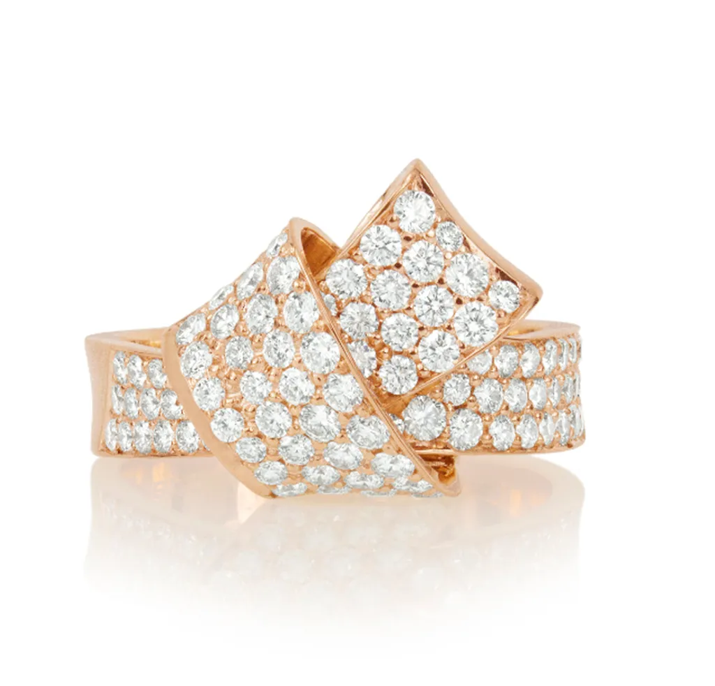 Carelle 18K Rose Gold Diamond Knot Ring