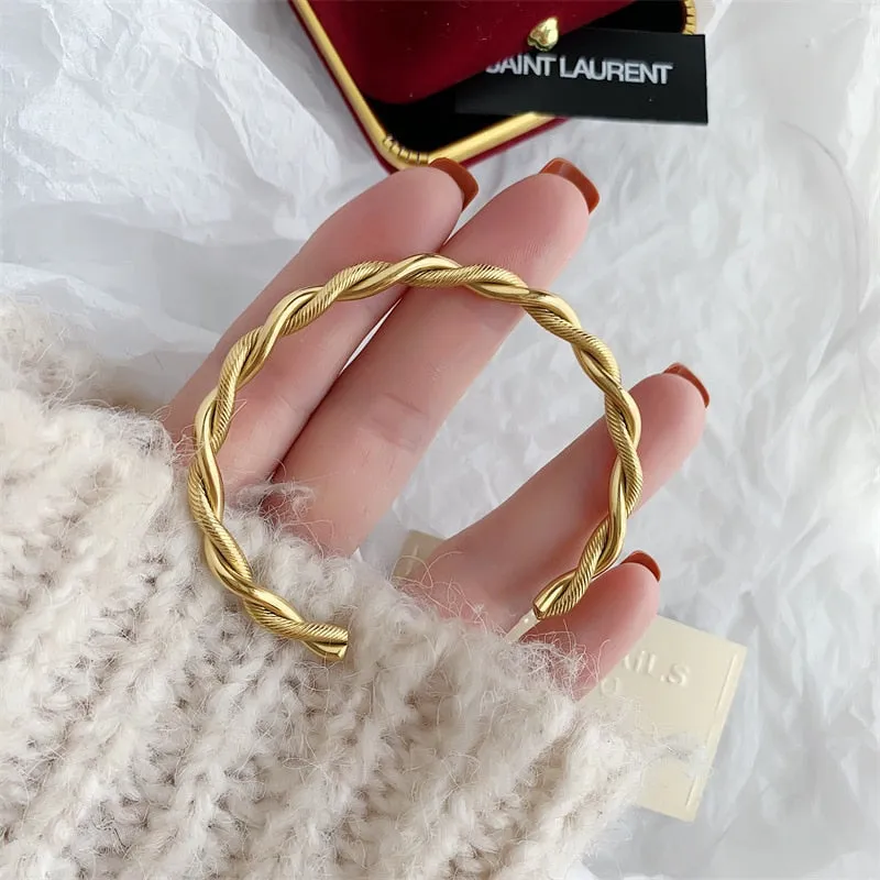Charm Cuff Twist Bracelets Opening Bangles