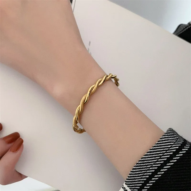 Charm Cuff Twist Bracelets Opening Bangles