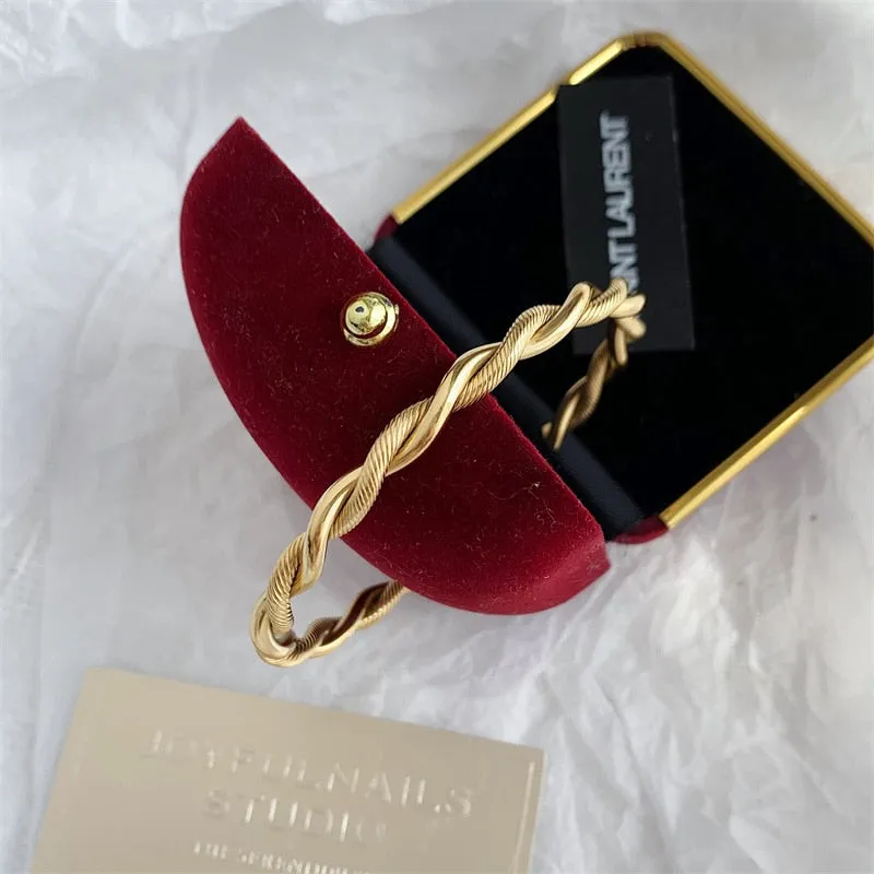 Charm Cuff Twist Bracelets Opening Bangles