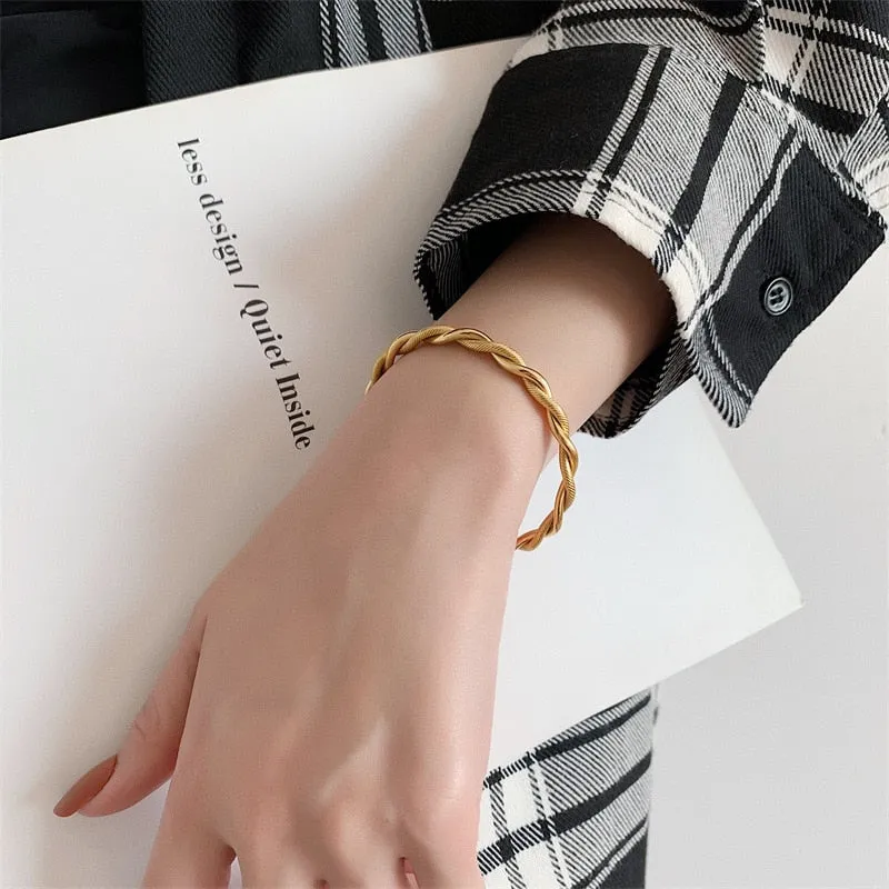 Charm Cuff Twist Bracelets Opening Bangles