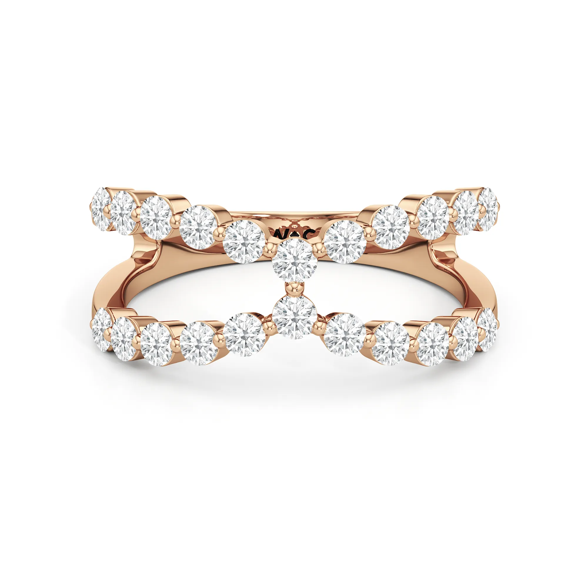 Chevron Kiss Diamond Ring