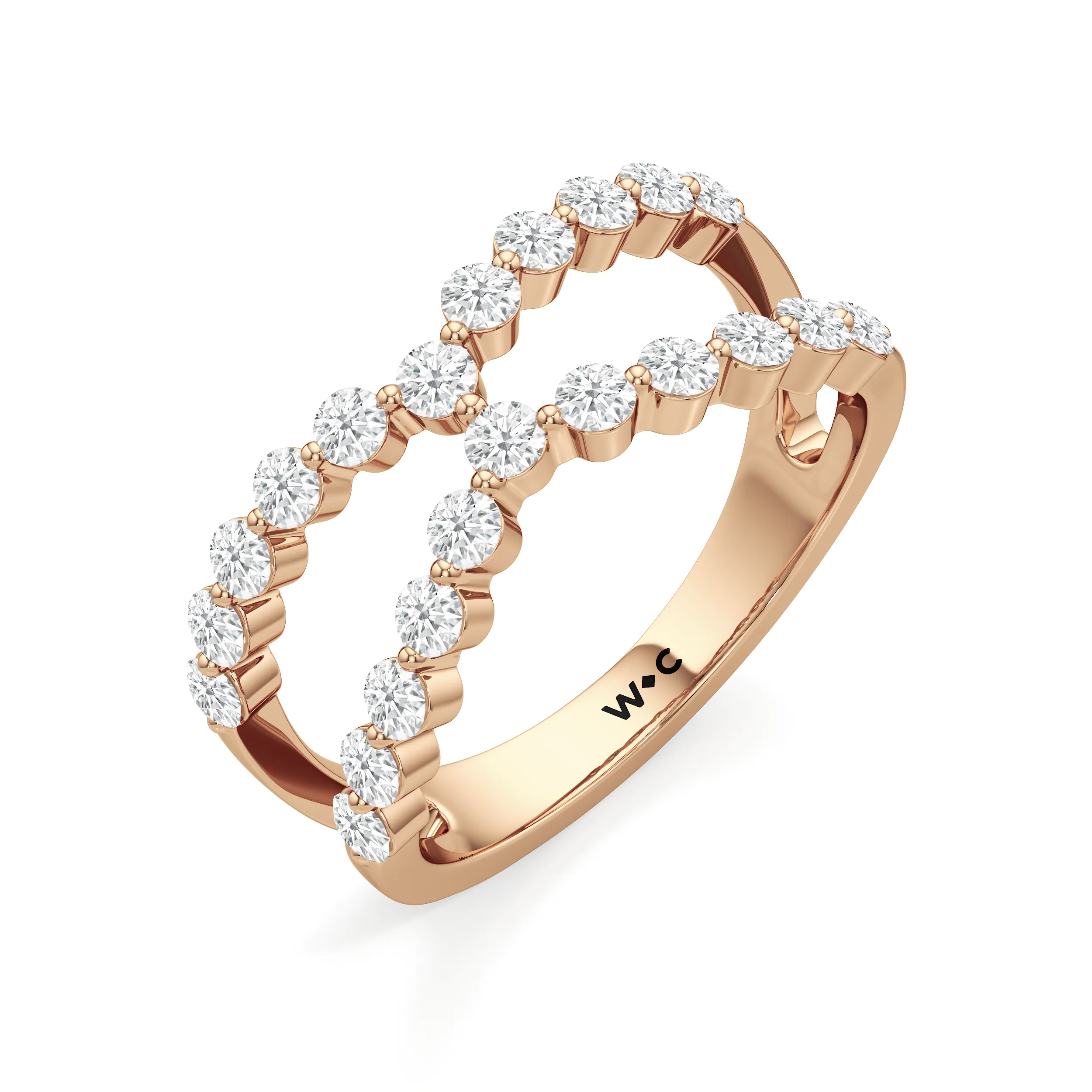Chevron Kiss Diamond Ring