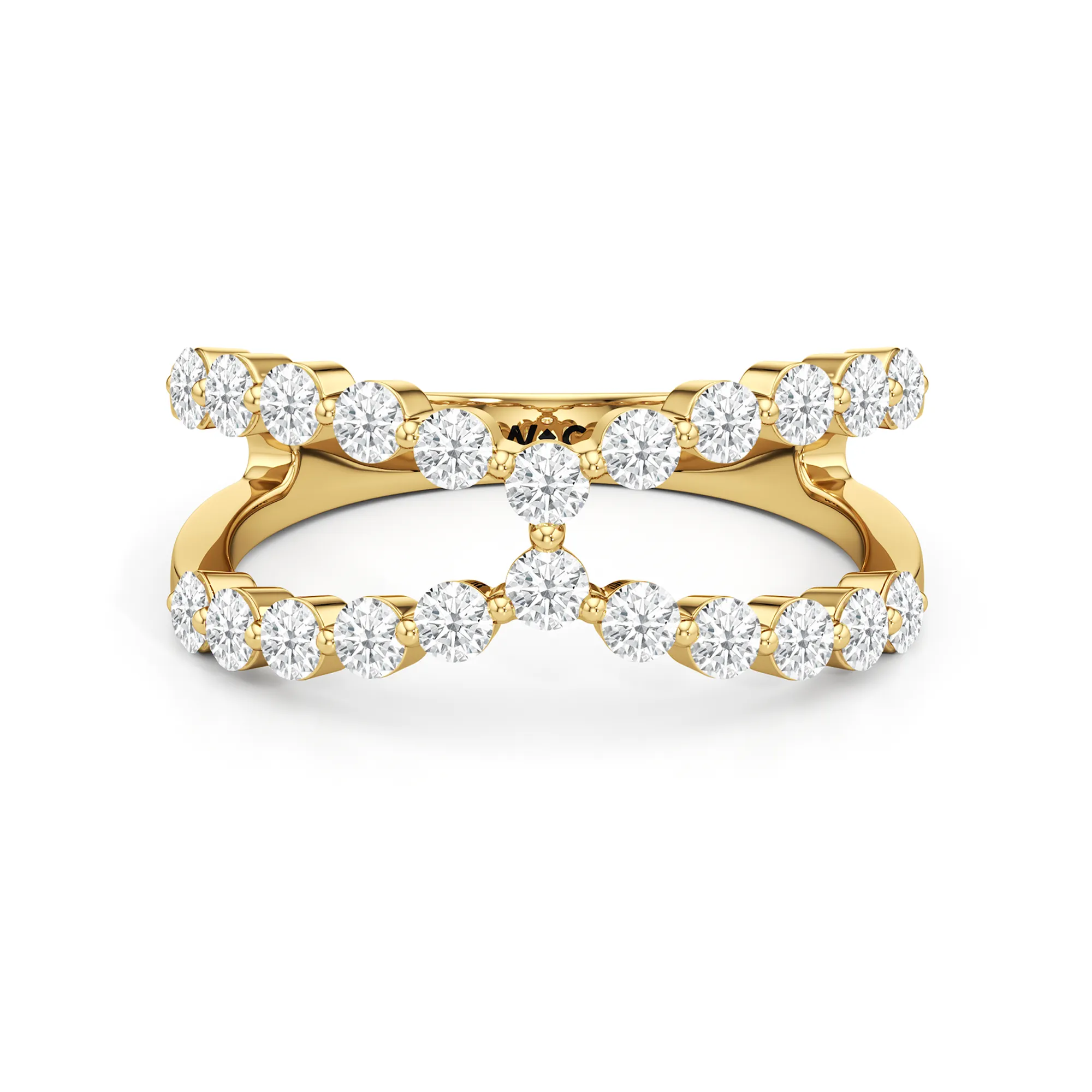 Chevron Kiss Diamond Ring