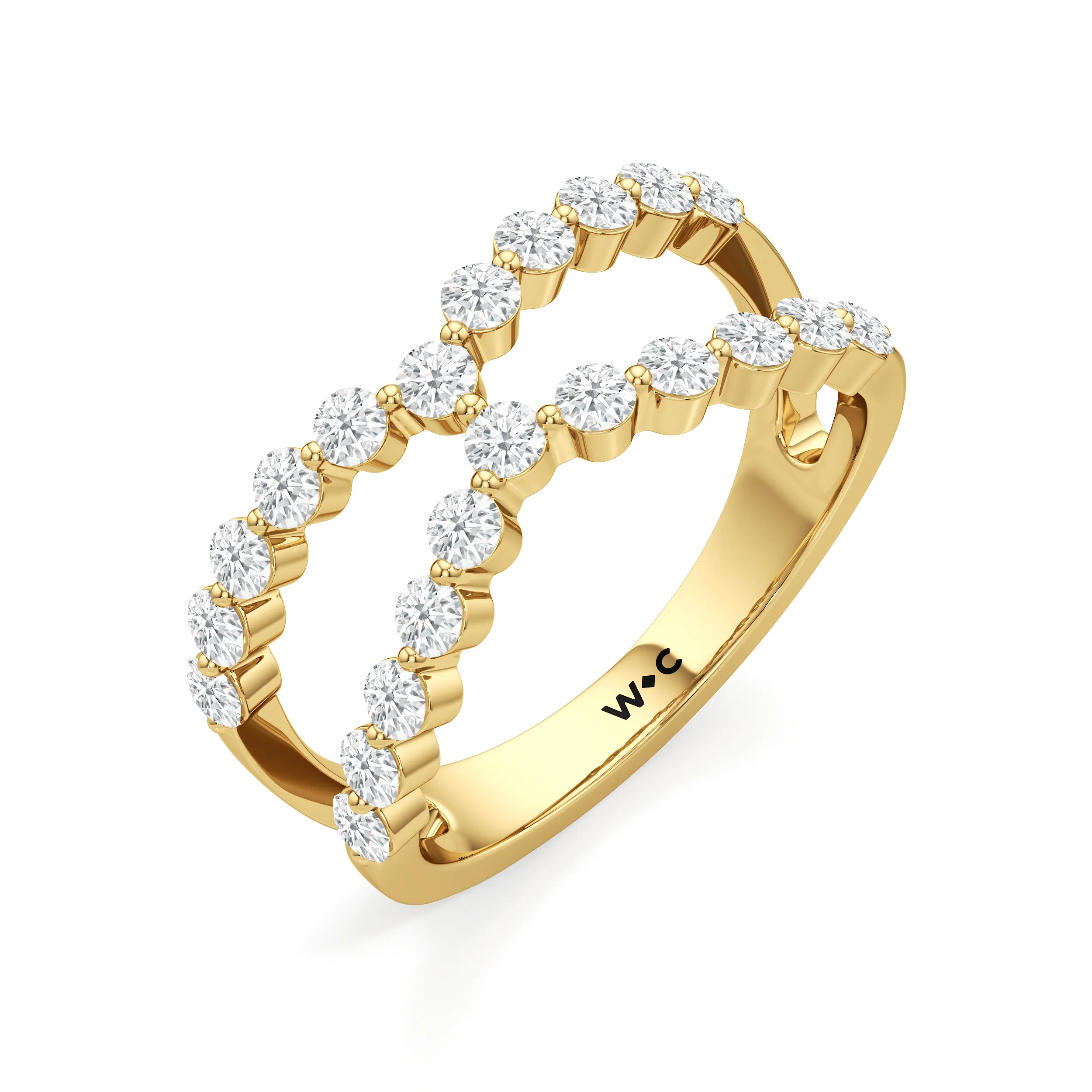 Chevron Kiss Diamond Ring