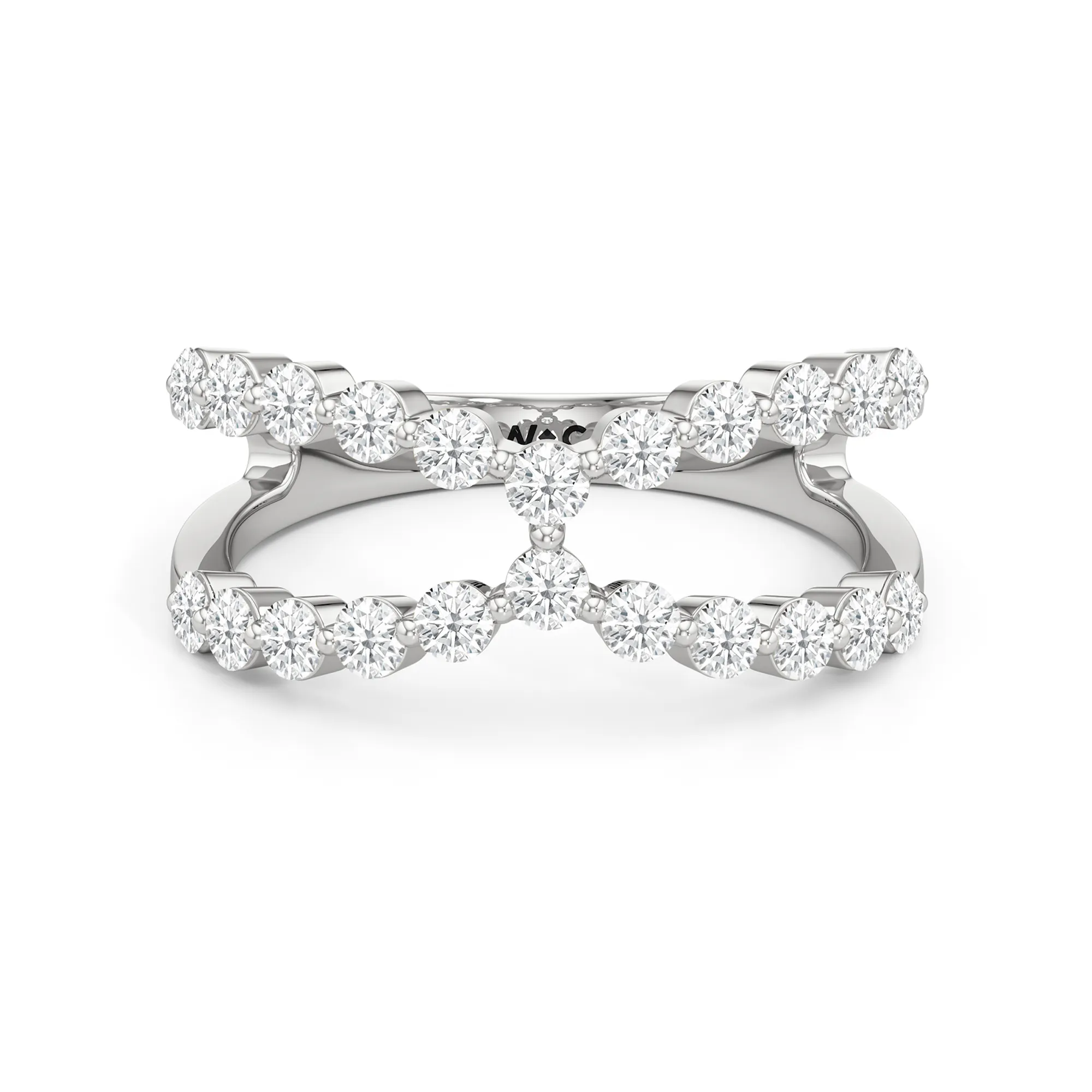 Chevron Kiss Diamond Ring