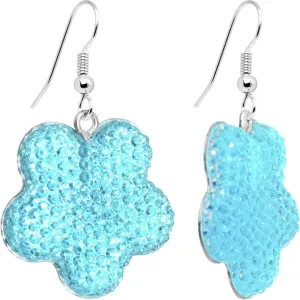 Chic Blue Flower Dangle Earrings