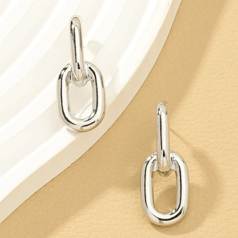 Chic Metal Chain Buckle Earrings - Vienna Verve Collection