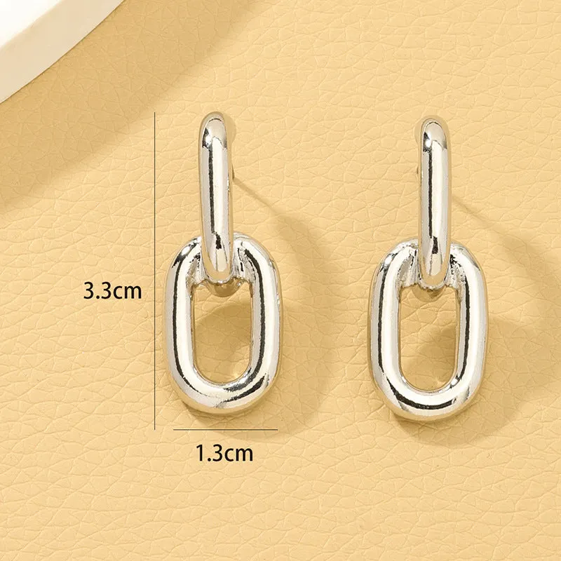 Chic Metal Chain Buckle Earrings - Vienna Verve Collection