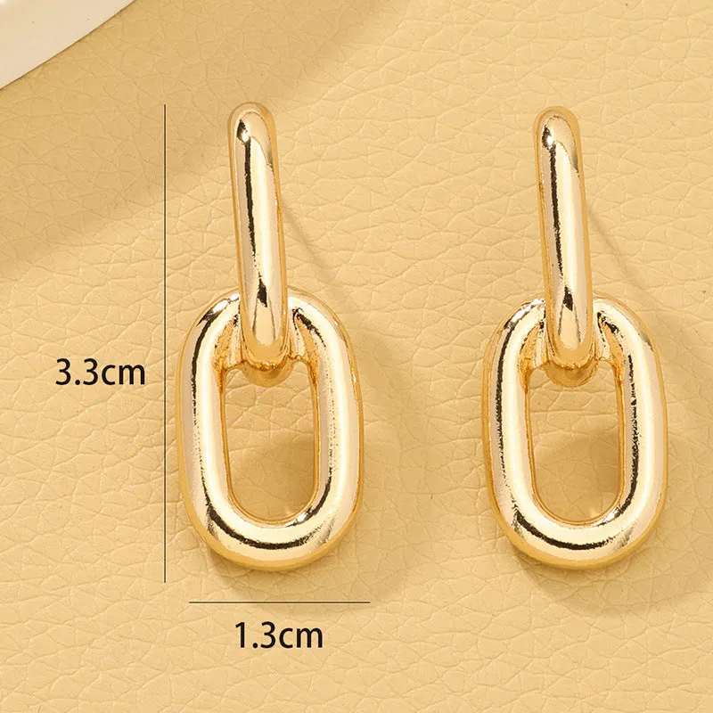 Chic Metal Chain Buckle Earrings - Vienna Verve Collection