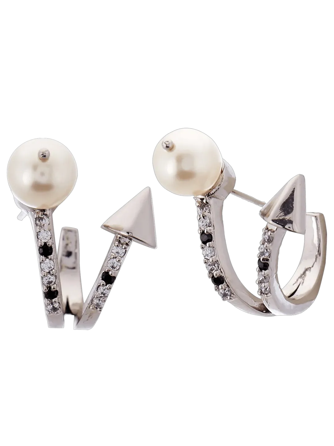 Chic Pearl & Arrow Hoop Earrings