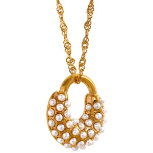 Chic Pearl Eternity Necklace & Earrings