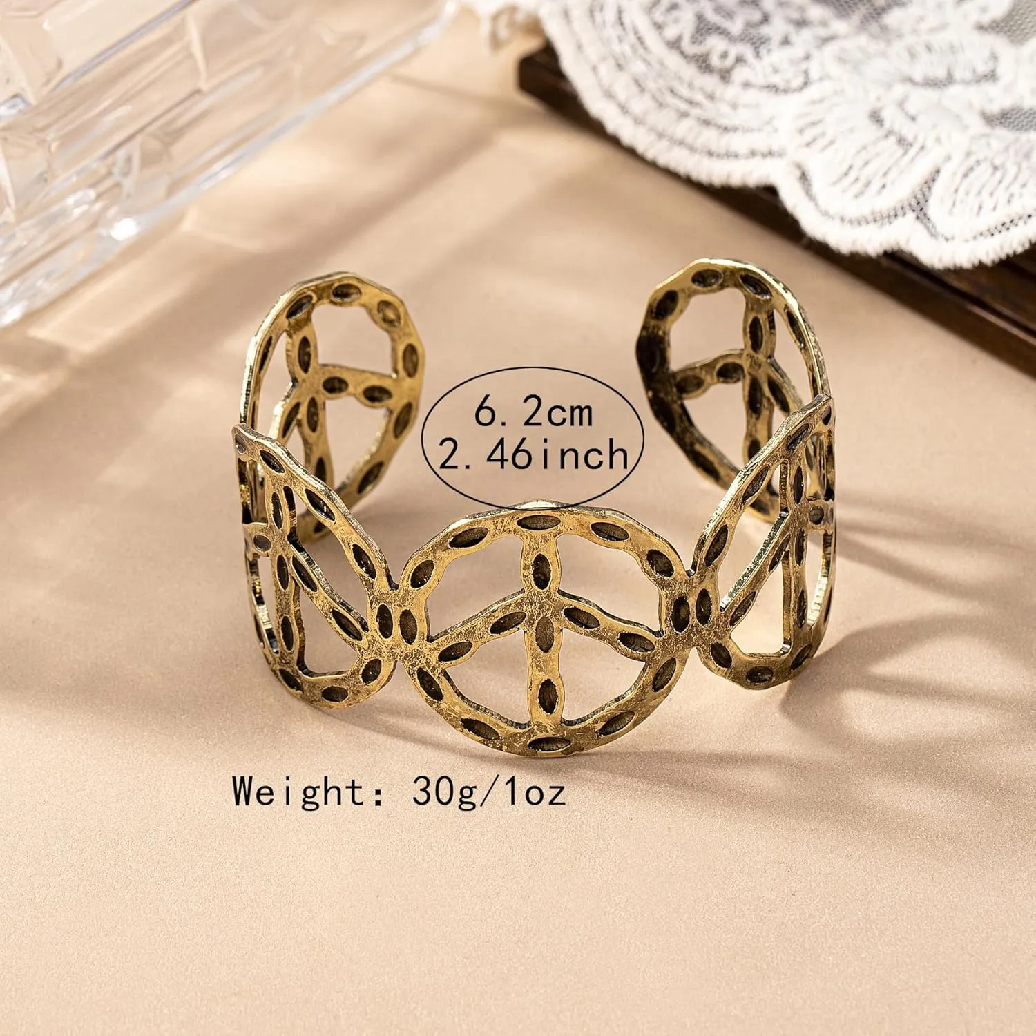 Chunky Gold Cuff Bracelets Wide Cuff Bangle Bracelet Flower Butterfly Leaf Peace Sign Star Open Chunky Cuff Bracelet Wrist Cuff Wrap Bracelet for Women Girls