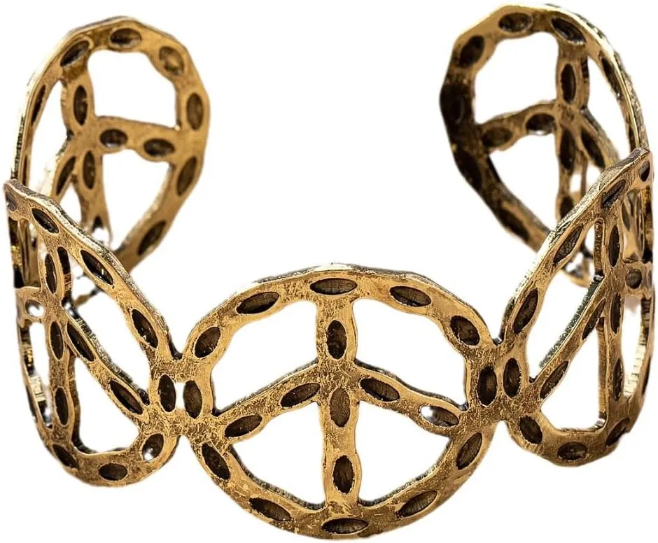 Chunky Gold Cuff Bracelets Wide Cuff Bangle Bracelet Flower Butterfly Leaf Peace Sign Star Open Chunky Cuff Bracelet Wrist Cuff Wrap Bracelet for Women Girls