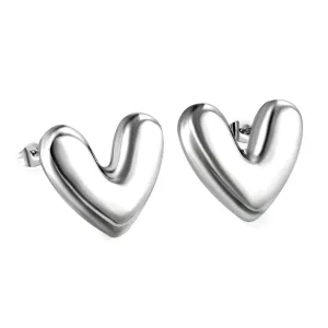CLASIC HEART STUDS "STEEL"
