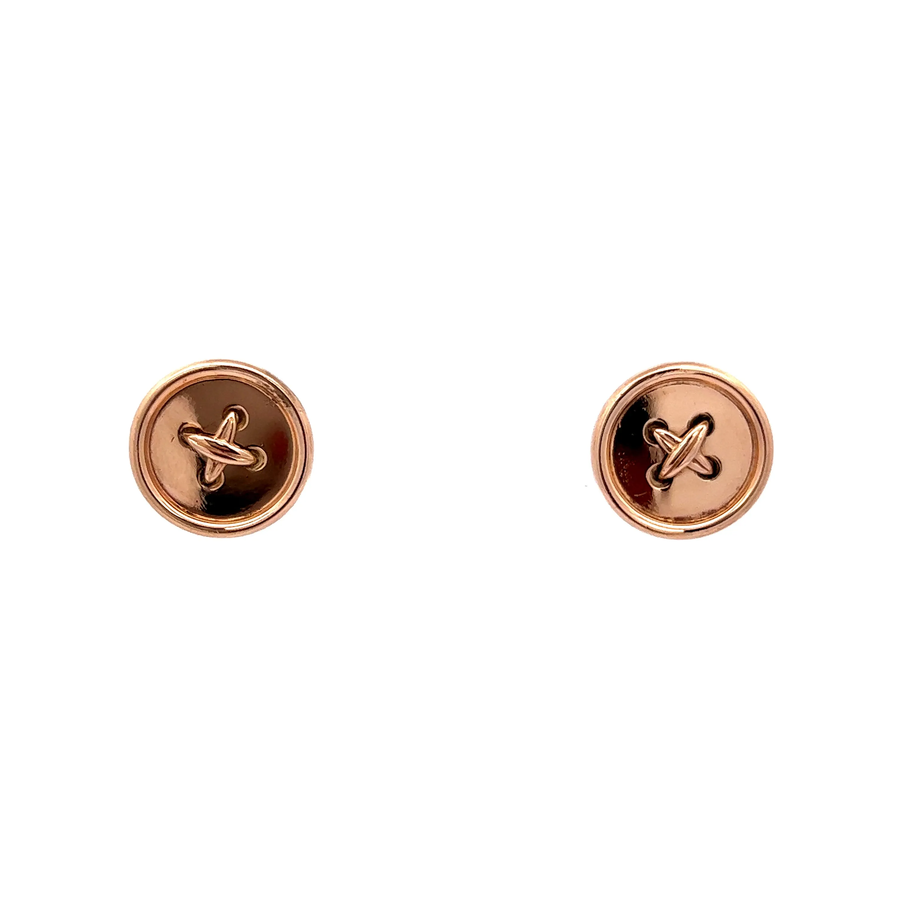 Classic Button Stud Earrings in 14k Yellow Gold
