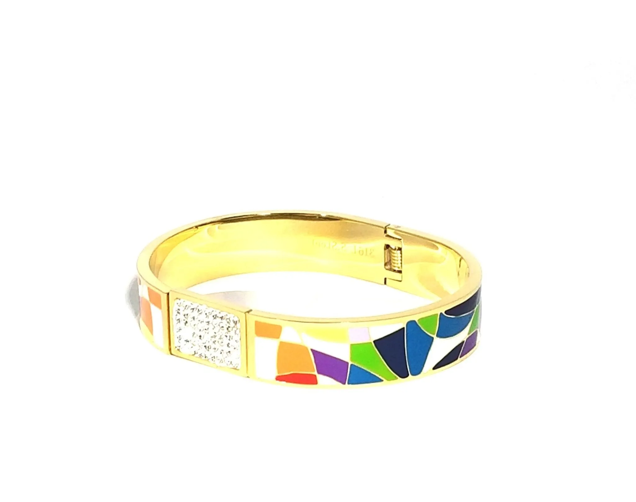 Colorful Enamel and Pav Bangle
