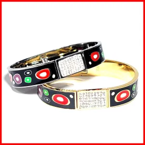 Colorful Enamel and Pav Bangle