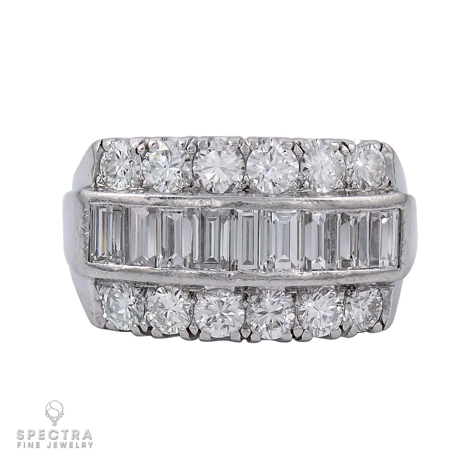 Contemporary 3.40 cts. Diamond Wedding Ring