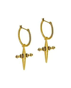 Cross Hoops- Gold