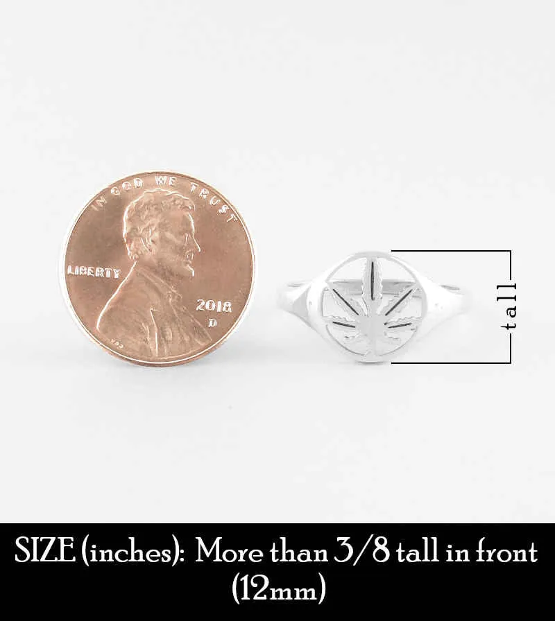 Cut-Out Marijuana Pot Leaf Ring
