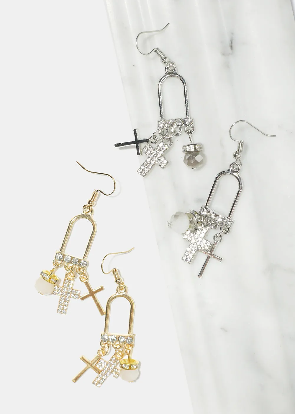 Dangle Cross Earrings