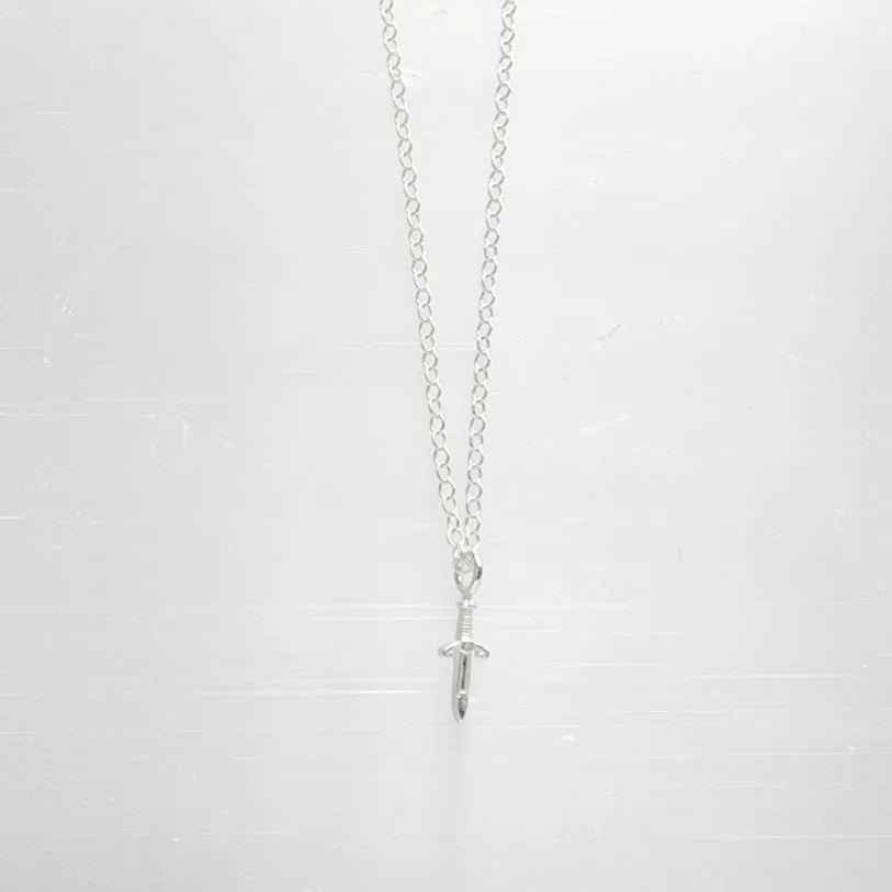 Danity Sword Layering Necklace in Sterling Silver / Ready to ship