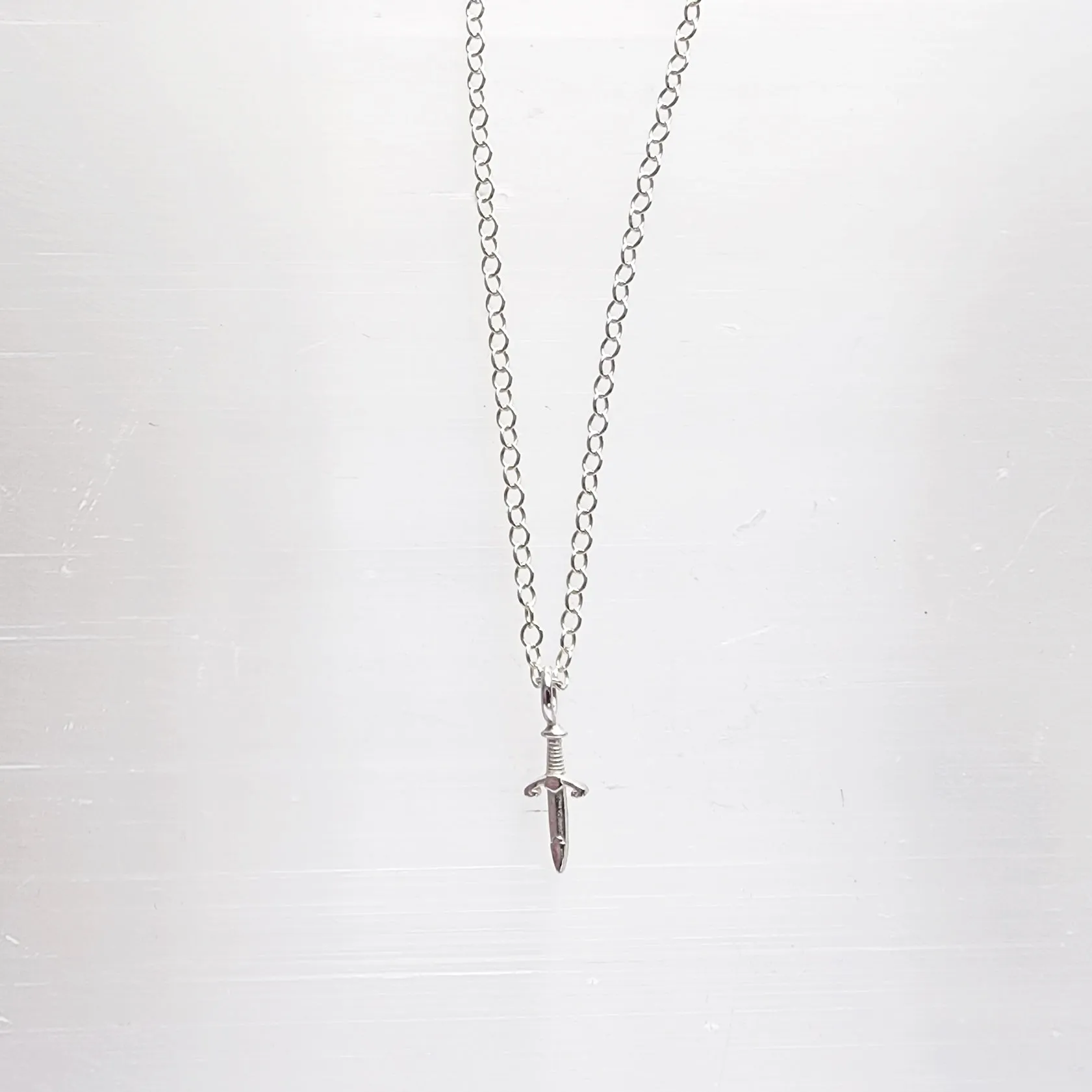 Danity Sword Layering Necklace in Sterling Silver / Ready to ship