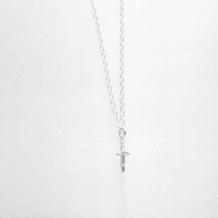 Danity Sword Layering Necklace in Sterling Silver / Ready to ship