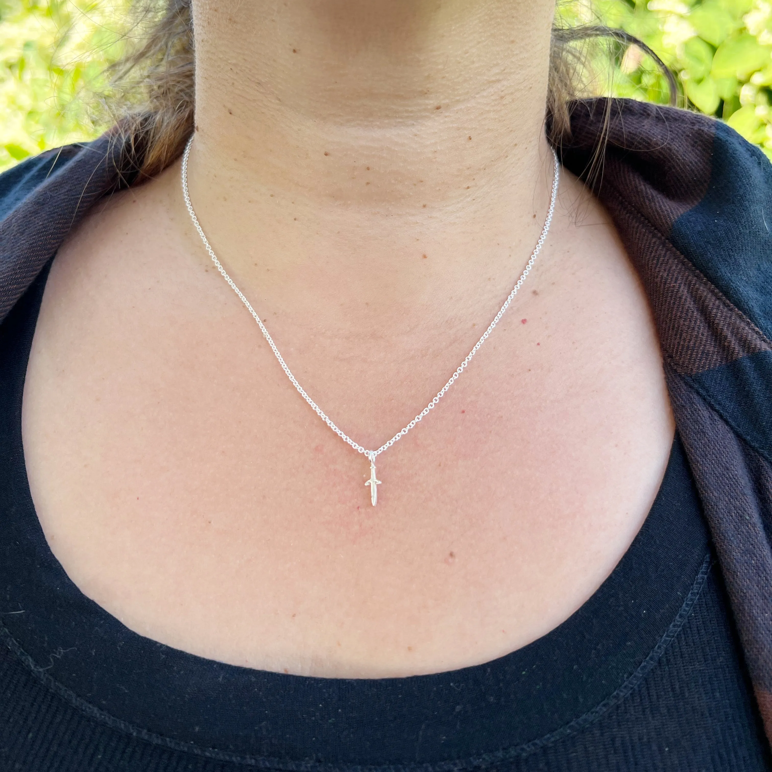 Danity Sword Layering Necklace in Sterling Silver / Ready to ship