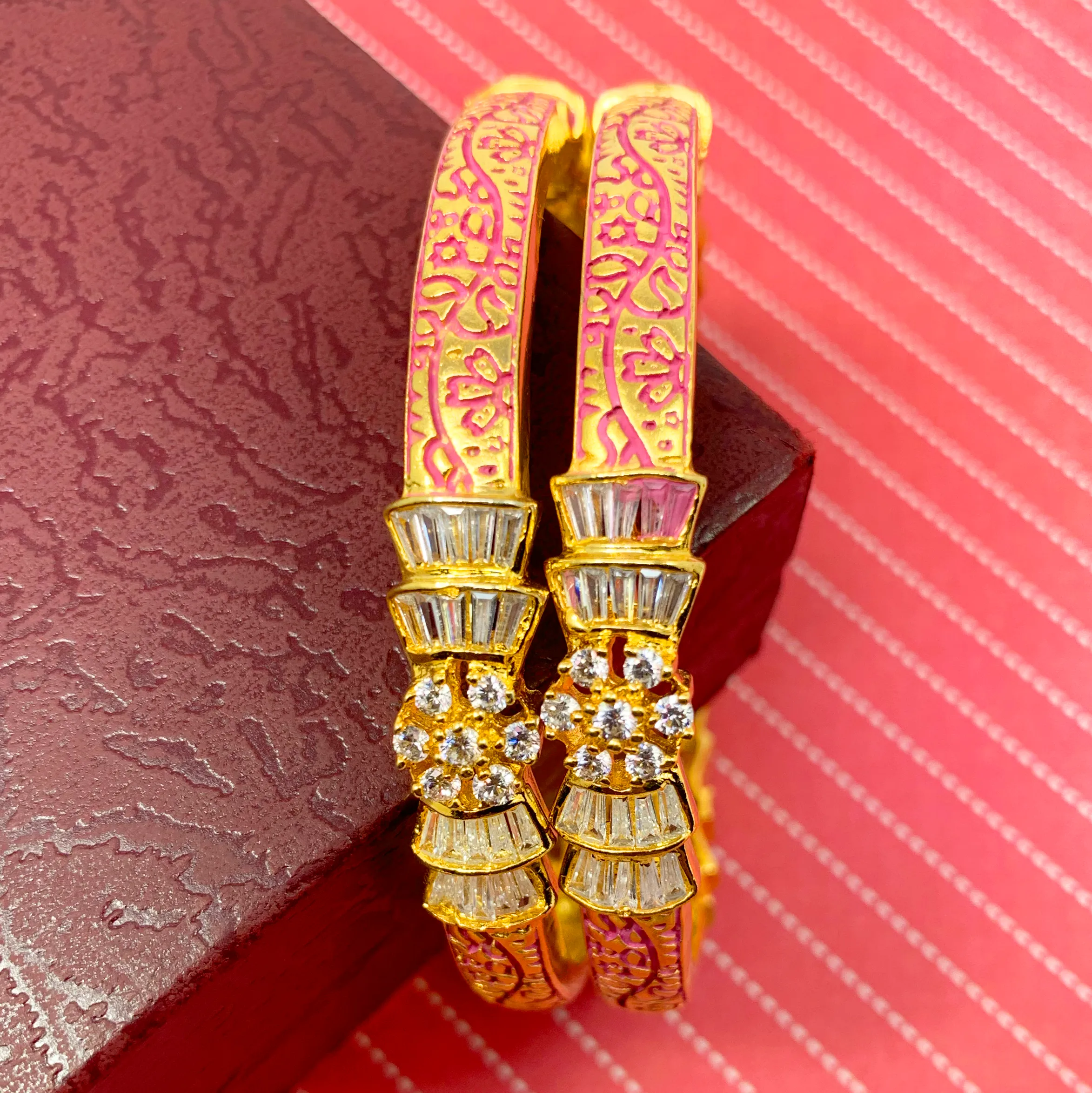 Designer American Diamond Bangles (Design 38)