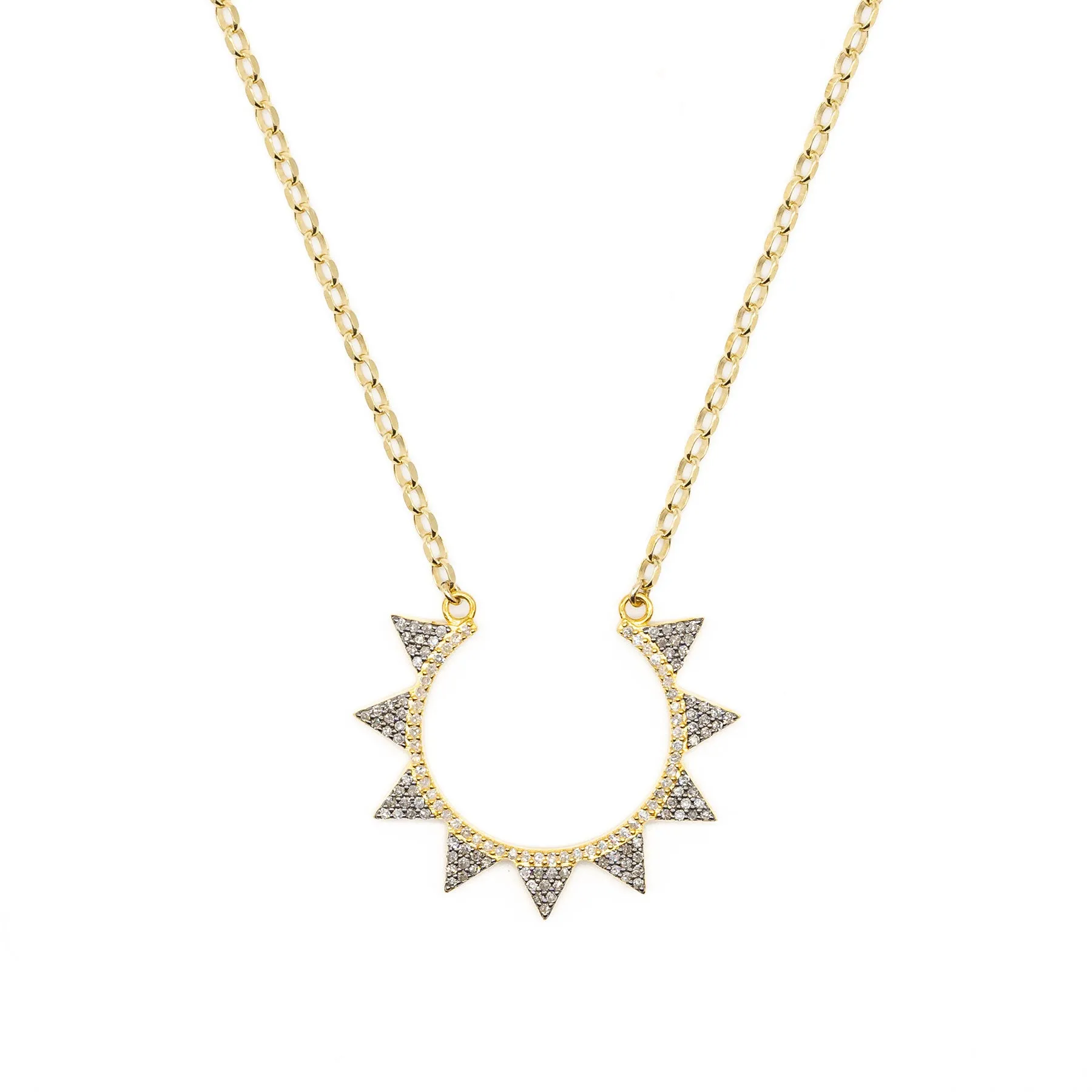 Diamond Horseshoe Spike Necklace