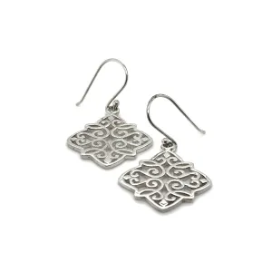Diamond Shaped Earrings with Swirl Design